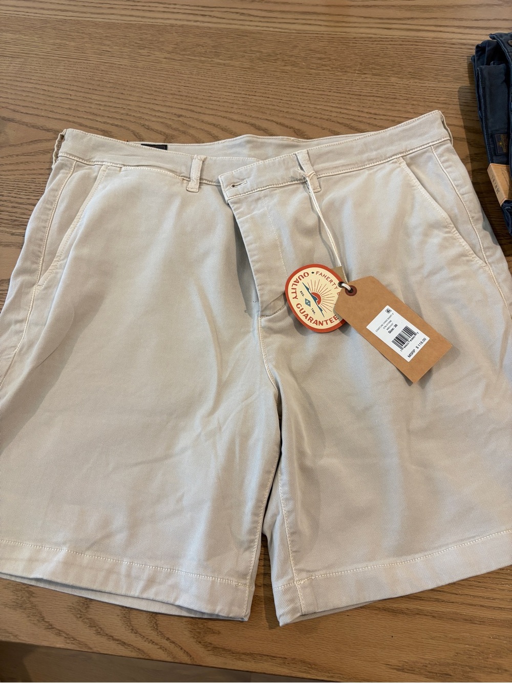 Faherty Men's Light Khaki Flat Front Shorts
